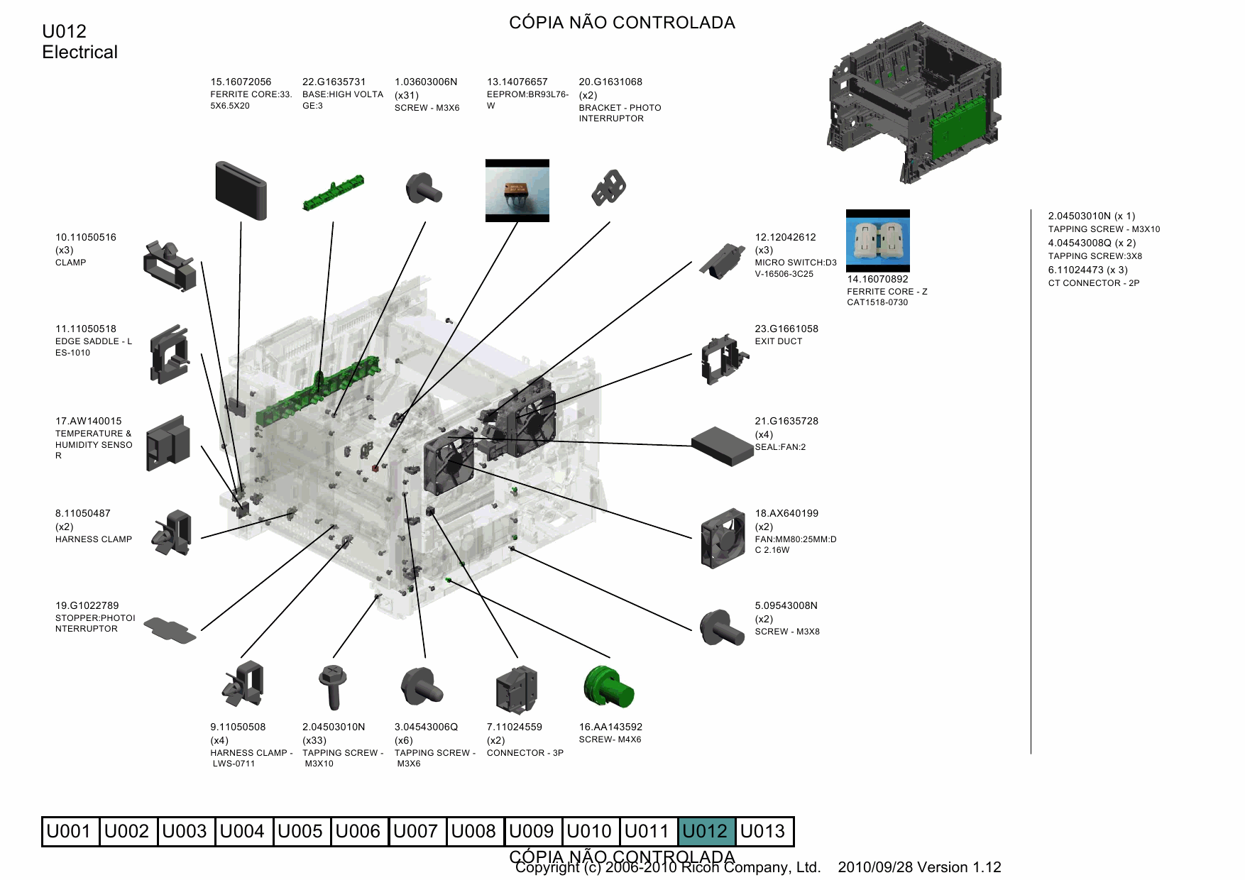 RICOH Aficio SP-C231SF C232SF M018 M019 Parts Catalog-4